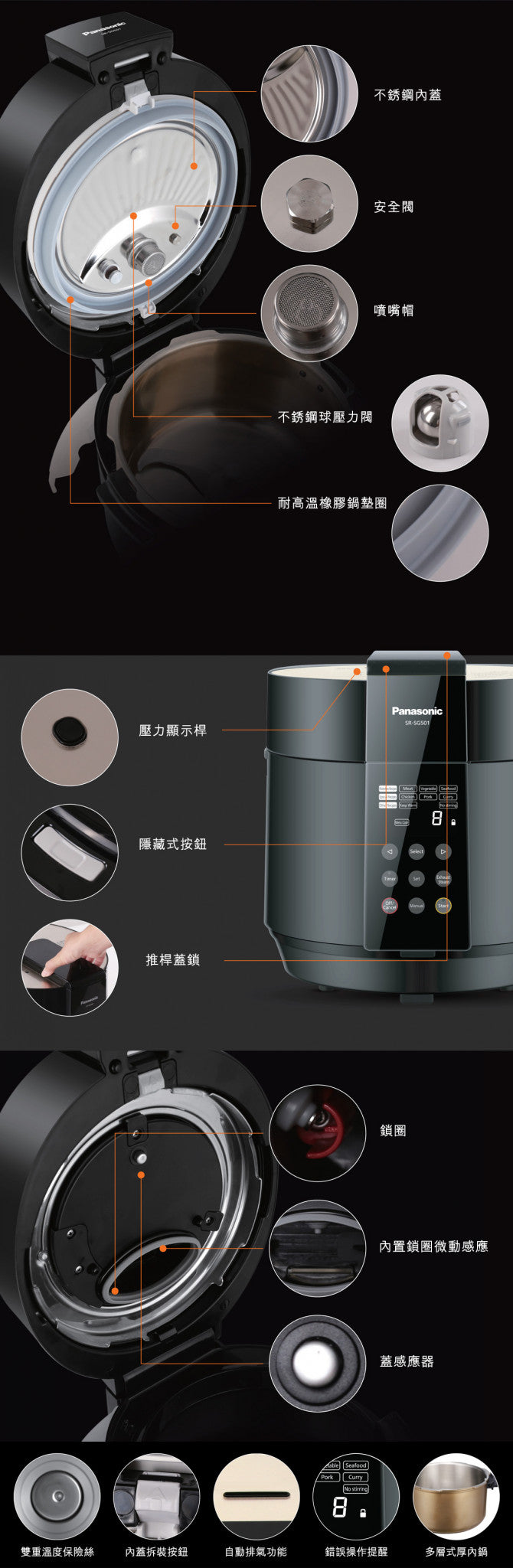 A008-16 Panasonic SR-SG501 5L Auto-Stir Pressure Cooker