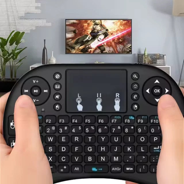 A007-06 Mini i8 2.4GHz Backlit Wireless Keyboard with Touchpad Mouse - Black